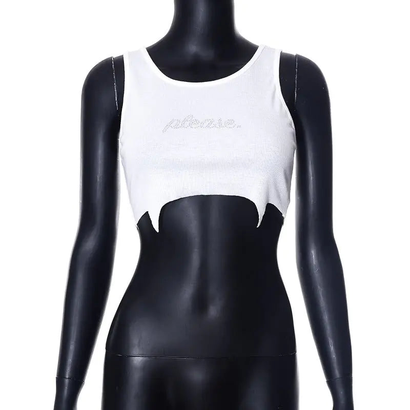 Rhinestone Please. Cropped Top
