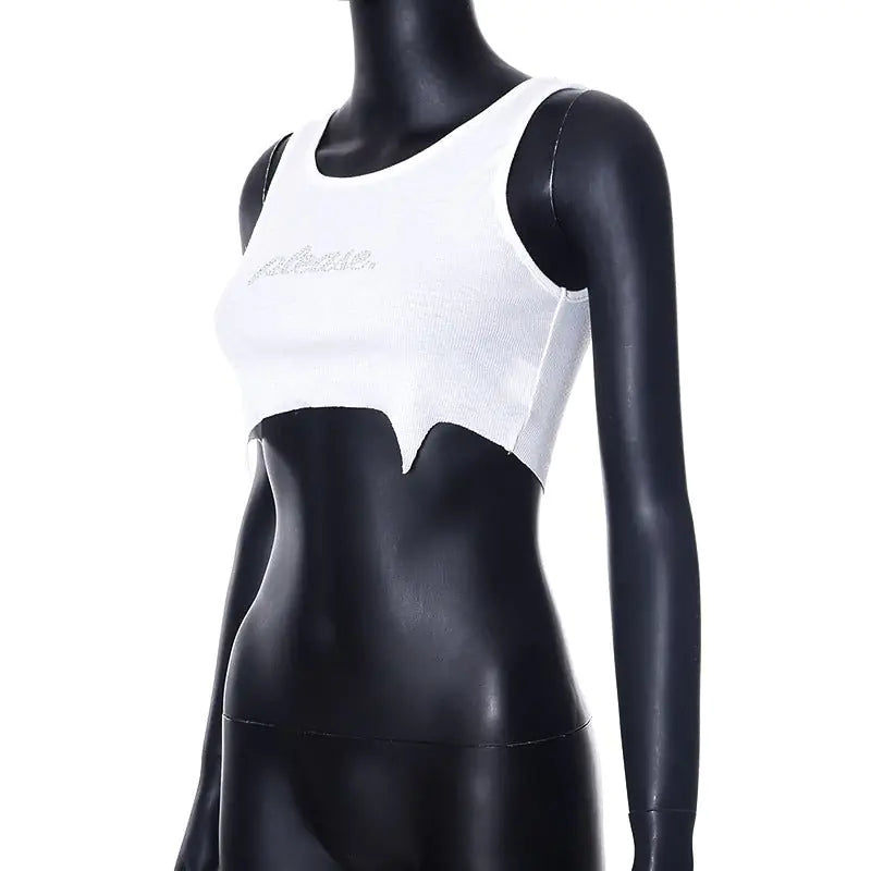 Rhinestone Please. Cropped Top