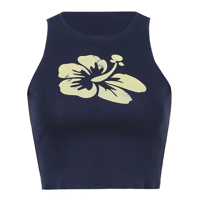 Floral Print Crop Tops