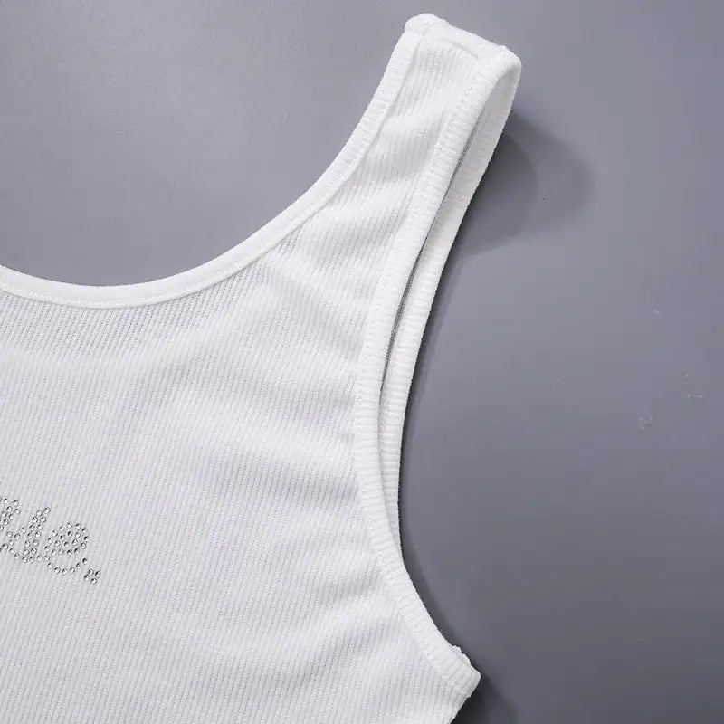 Rhinestone Please. Cropped Top