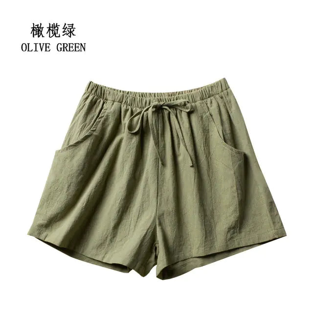 Girl Summer Cotton Linen Shorts